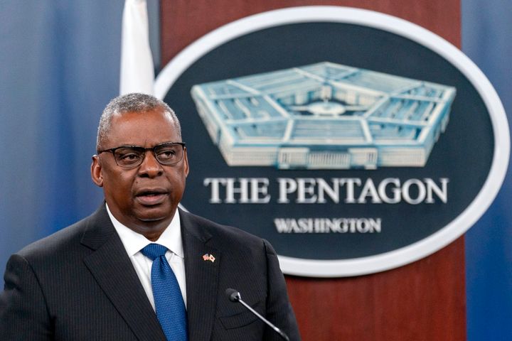 FILE - Secretary of Defense Lloyd Austin speaks during a news conference at the Pentagon, Nov. 3, 2022, in Washington. The U.S. is at a pivotal point with China and will need military strength to ensure that American values, not Beijing's, set global norms in the 21st century, Defense Secretary Lloyd Austin said Saturday, Dec. 3, 2022. Austin’s speech at the Reagan National Defense Forum capped a week where the Pentagon was squarely focused on China’s rise and what that might mean for America’s position in the world. (AP Photo/Andrew Harnik, File)