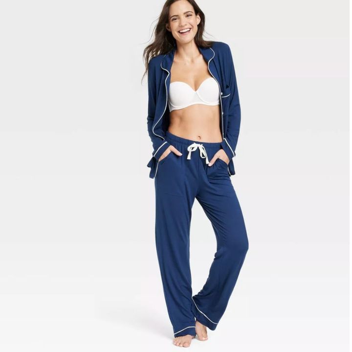 The Stars Above pajama set in navy blue. 