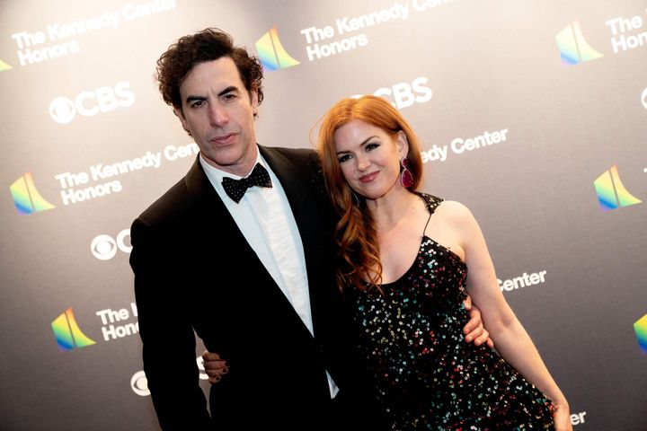 Sacha Baron Cohen and Isla Fisher arrive for the 45th Kennedy Center Honors. 