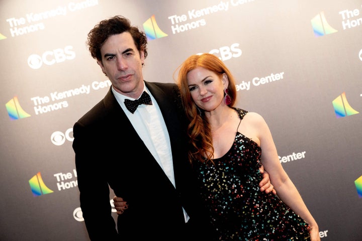 Sacha Baron Cohen and Isla Fisher arrive for the 45th Kennedy Center Honors.
