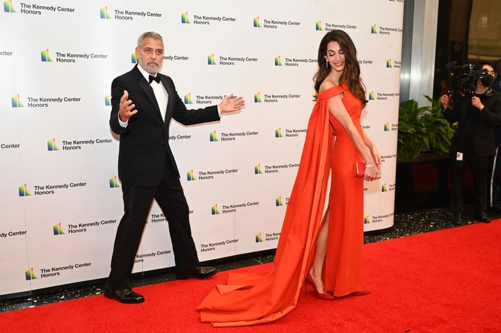 The Clooneys on the red carpet.