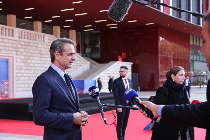 Ο Κυριάκος Μητσοτάκης σε δηλώσεις του κατά την προσέλευση του στη Σύνοδο Κορυφής ΕΕ - Δυτικών Βαλκανίων
