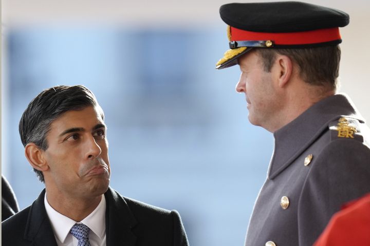 Rishi Sunak during the ceremonial welcome for the State Visit to the UK by South African President Cyril Ramaphosa at Horse Guards Parade in London. Picture date: Tuesday November 22, 2022.