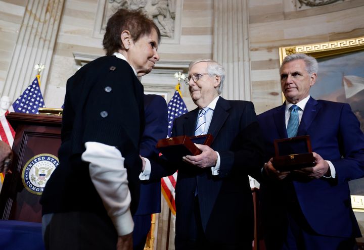Gladys Sicknick, the mother of fallen U.S. Capitol Police officer Brian Sicknick, refused to shake hands with Senate Minority Leader Mitch McConnell (R-Ky.) and House Minority Leader Kevin McCarthy (R-Calif.).