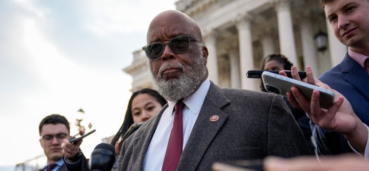 Rep. Bennie Thompson (D-Miss.) talks to reporters as he leaves the U.S. Capitol on Nov. 17 in Washington.