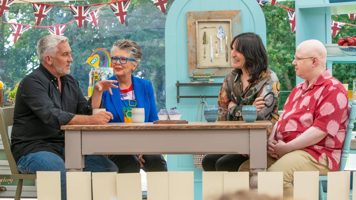 Lucas with the team in the "Bake Off" tent.