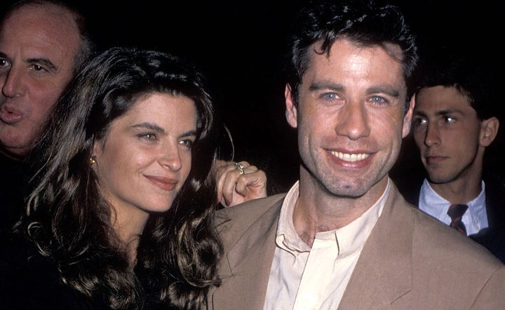 Kirstie Alley and John Travolta at the "Look Who's Talking" premiere in 1989.