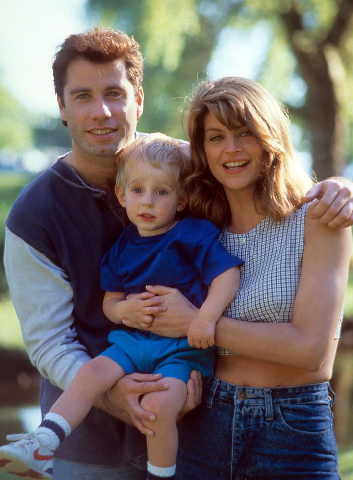 Travolta and Alley in a promotional image for “Look Who's Talking.”