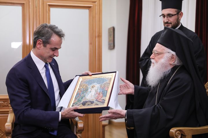 Ο Κ. Μητσοτάκης συναντήθηκε με τον Αρχιεπίσκοπο Τιράνων, Δυρραχίου και πάσης Αλβανίας Αναστάσιο