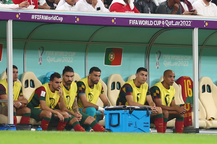 Cristiano Ronaldo looks on.