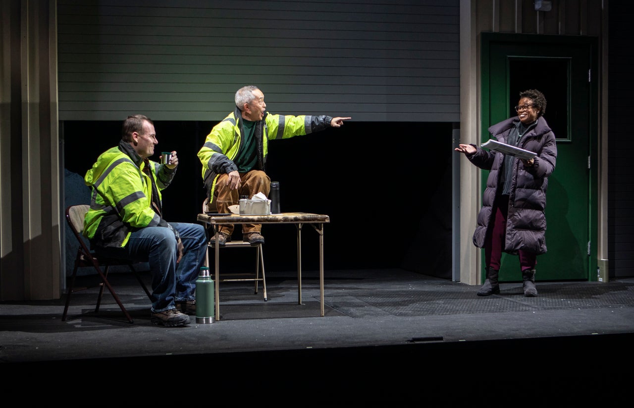 Jeb Kreager, Ken Leung and Quincy Tyler Bernstine perform a scene from "Evanston Salt Costs Climbing."