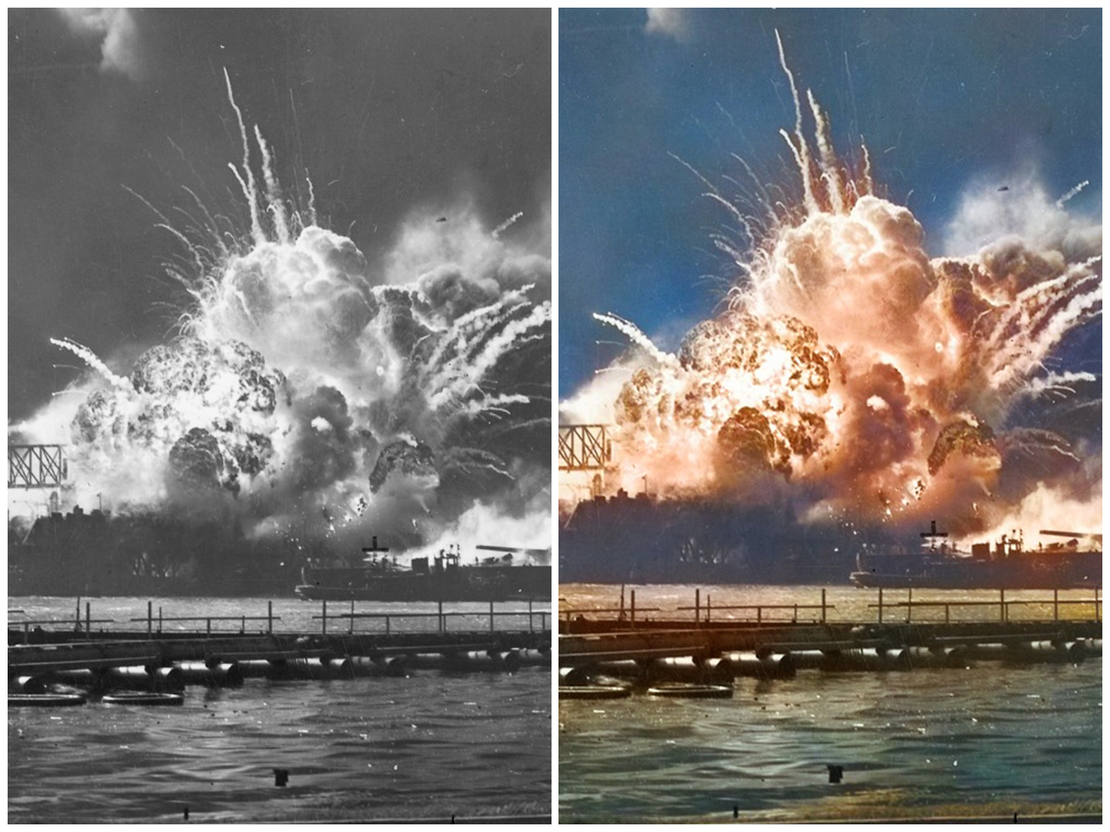 真珠湾攻撃から81年。太平洋戦争の火蓋を切った戦いがカラー化写真で