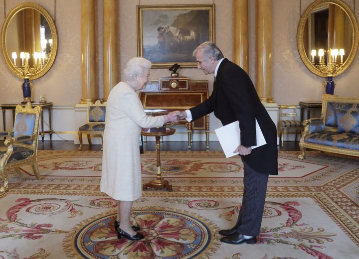 Queen Elizabeth II with Ambassador of the Republic of Albania in the UK Qirjako Qirko in November 2016.