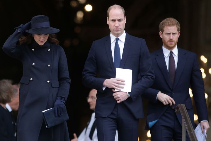 William, the Prince of Wales and Prince Harry, Duke of Sussex, in 2017 in London.