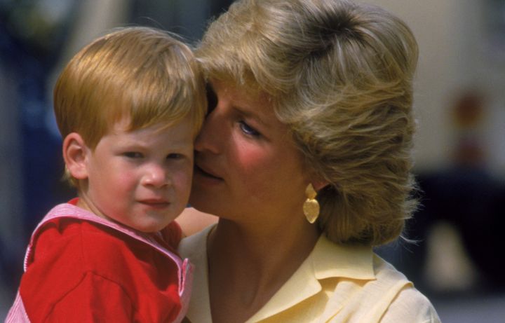 The Princess of Wales with Prince Harry in 1997 