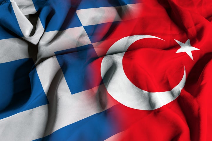 Flags of Greece and Turkey