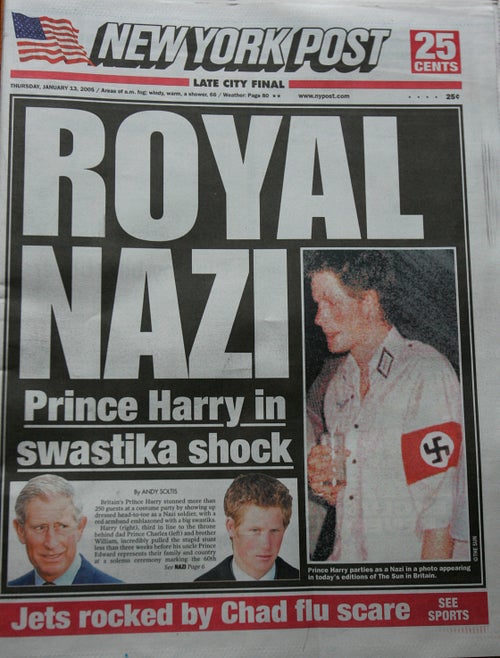 prince harry fancy dress party Prince Harry Says Wearing Nazi Uniform Was 'One Of The Biggest Mistakes' Of  His Life