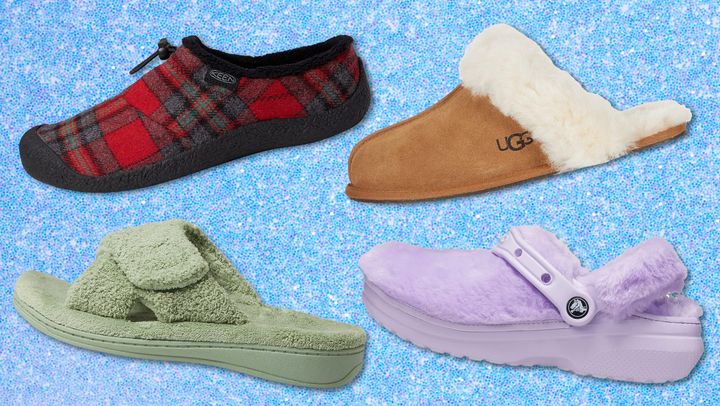 The Keen Howser III slide, Vionic Relax slipper, Ugg Scuffette slipper and Crocs classic Fur Sure clog