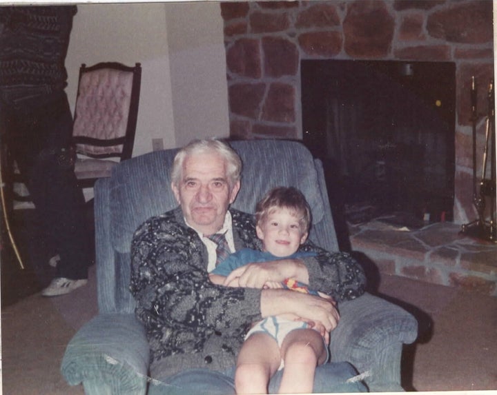 Grandpa Gene, pictured with the author's brother, chose the last name Graye when he came to the U.S.