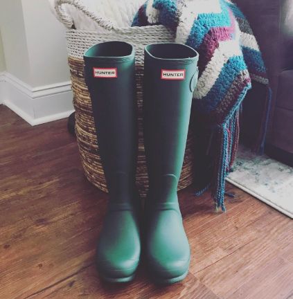 A pair of Hunter boots