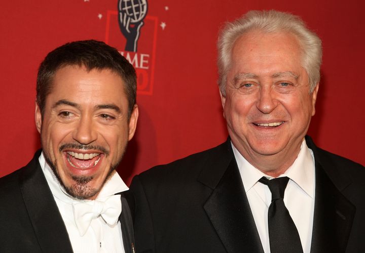 Robert Downey Jr. and father Downey Sr. in 2008.