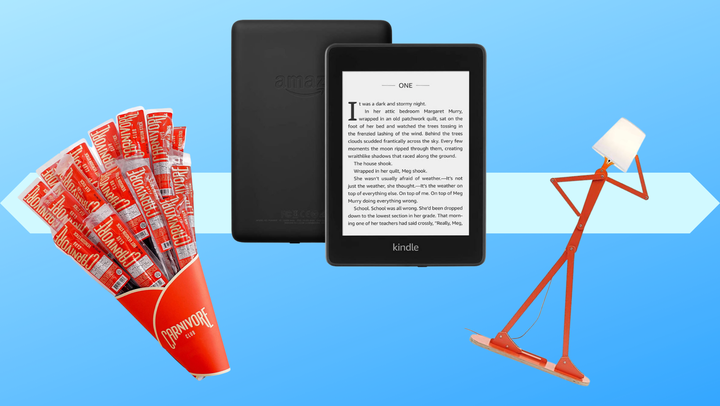 A jerky bouquet, Kindle Paperwhite and stick figure lamp