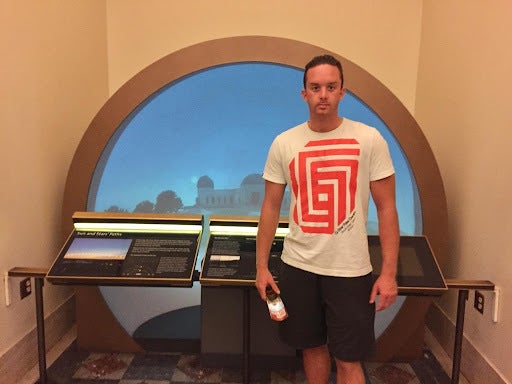 Randy at Griffith Observatory in Los Angeles in 2014. "This was during a family visit we took to see him while he was in rehab," the author writes.