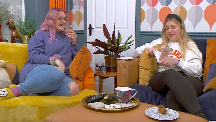 Ellie and Izzi Warner pictured during Friday's episode of Gogglebox