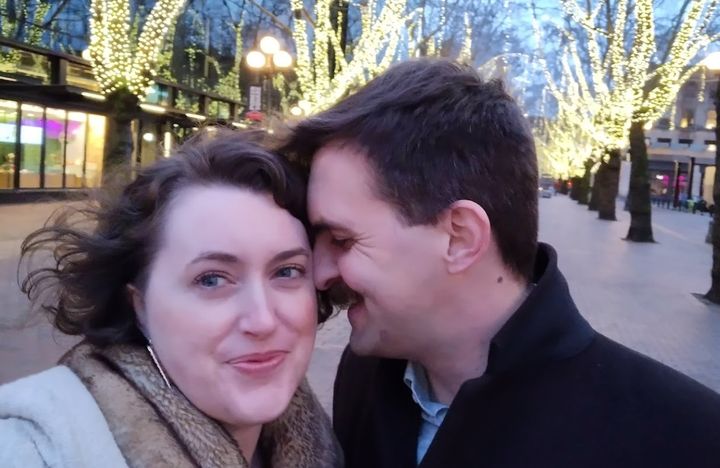 The author and her husband, Ryan, on a date last winter, 14 years into their marriage.