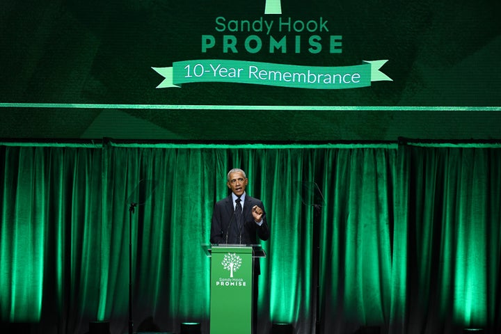 Barack Obama at the Sandy Hook Promise Benefit held at The Ziegfeld Ballroom on Dec. 6, 2022 in New York City.
