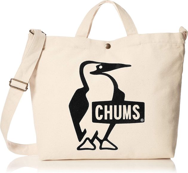 「CHUMS」のショルダーバッグに描かれたマスコットキャラ