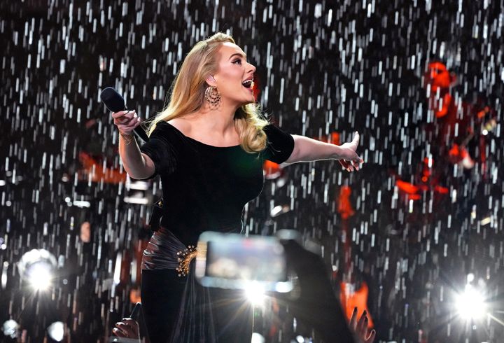 Adele performs onstage during the Weekends With Adele residency at Caesars Palace.