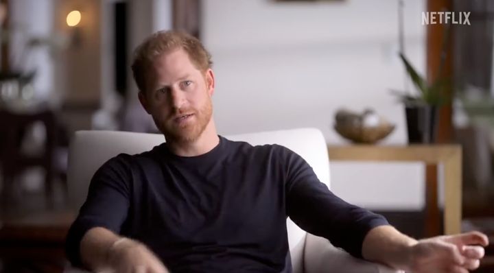 Prince Harry in the new trailer for Harry & Meghan