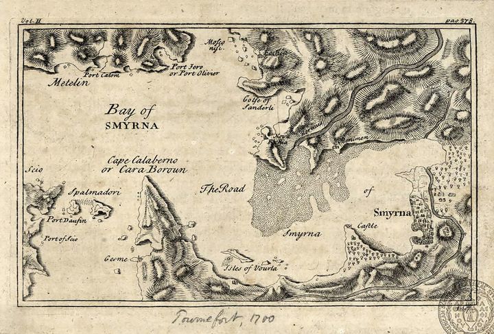 1.Κόλπος της Σμύρνης. Pitton de Tournefort, Relation d'un voyage du Levant. Λονδίνο, 1718.