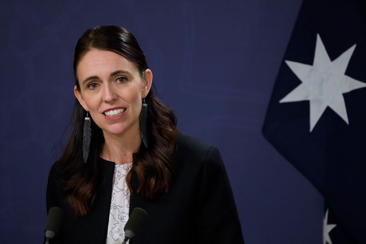 New Zealand Prime Minister Jacinda Ardern, pictured, was caught on a hot mic Tuesday using a vulgarity against a rival politician.