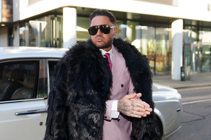 Reality TV star Stephen Bear arrives at Chelmsford Crown Court, Essex on Tuesday 6 December 