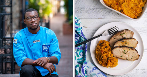 Julius Jackson and his Christmas Eve roast pork.
