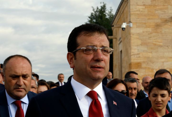 Ekrem Imamoglu, mayor of Istanbul from Turkey's main opposition opposition Republican People's Party (CHP), visits the mausoleum of Mustafa Kemal Ataturk, the founder of modern Turkey, in Ankara on July 12, 2019. Imamoglu was charged with insulting senior public officials after he described canceling legitimate elections as an act of “foolishness” on Nov. 4, 2019.