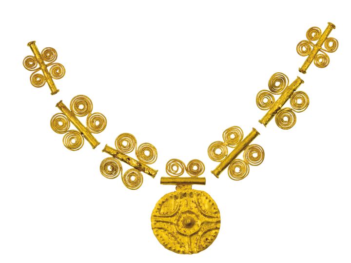 Χρυσό περιδέραιο από το Λευκαντί. 1050-700 π.Χ