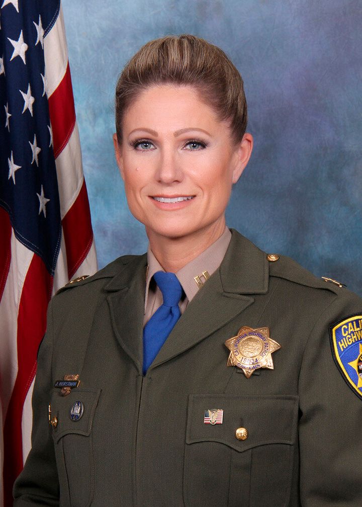 This image provided by California Highway Patrol, shows CHP Capt. Julie Harding, 49, who was found dead Saturday, Dec. 10, 2022, at a home in Celina, Tenn., just days after a man was arrested in the shooting death of her husband in Kentucky, investigators said. Police have not said whether there is a connection between Harding's death and the fatal shooting of her husband, Michael Harding, who was living in Celina, and went missing in September. (California Highway Patrol via AP)