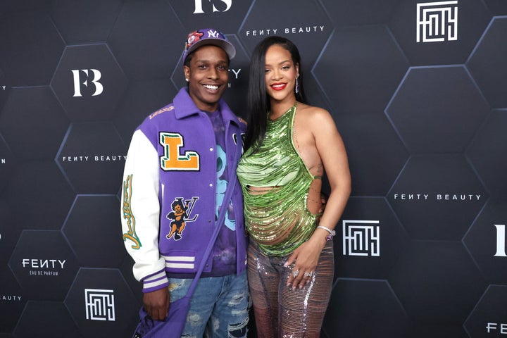 A$AP Rocky and Rihanna on February 11, 2022 in Los Angeles, California.