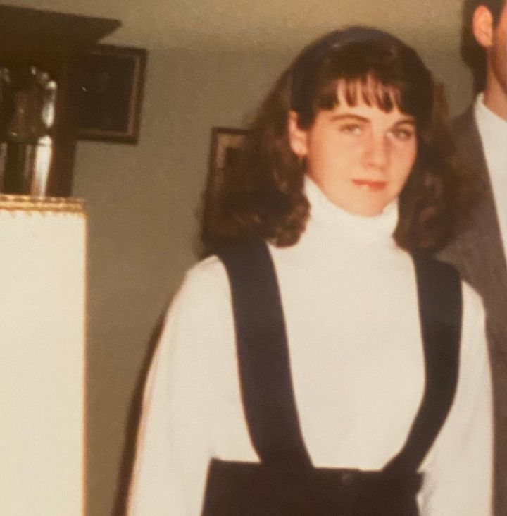 The author at 14. "This was taken just before my father/daughter dinner in high school," she writes.