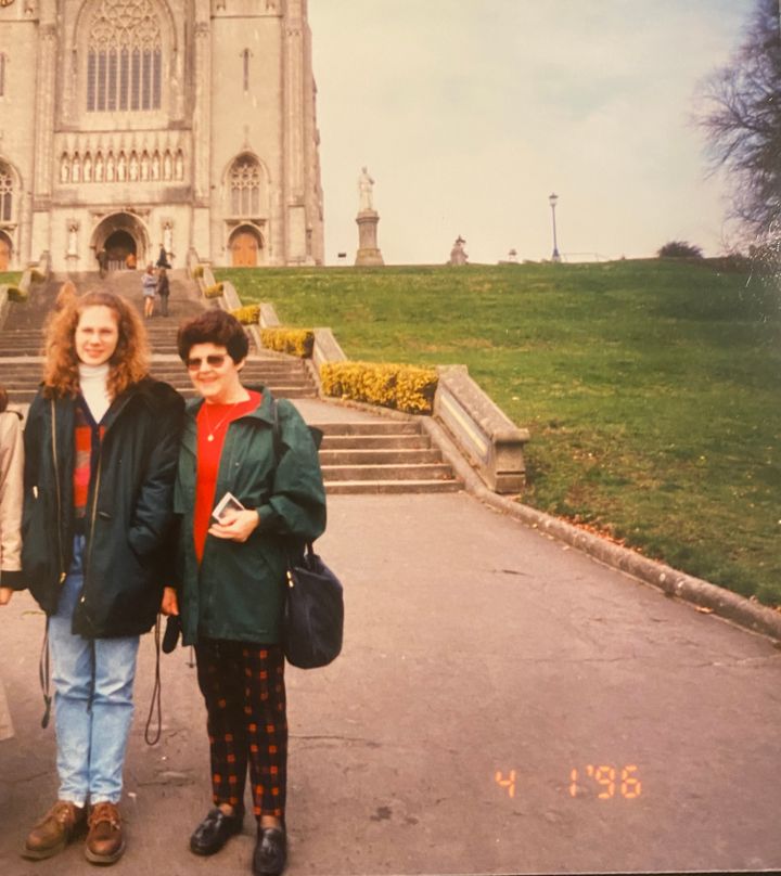 The author and her mom in Ireland during Holy Week when she was a junior in college. "We made the trip every year in high school and college at Easter time for the World Championships of Irish Dance," she writes.