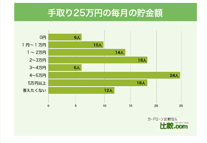 「手取り25万円の人のお金の使い道」アンケート