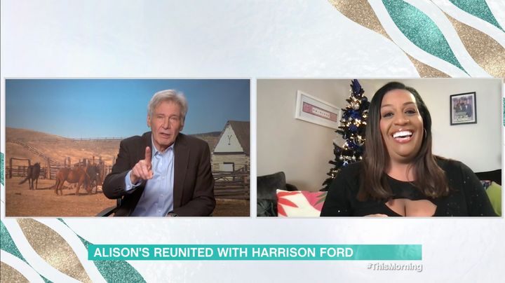 Harrison Ford and Alison Hammond caught up via Zoom