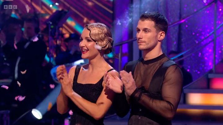 Helen Skelton and Gorka Marquez after the winner was announced