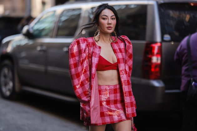 Jessica Wang during New York Fashion Week outside Carolina Herrera on Feb. 14, 2022, in New York City.