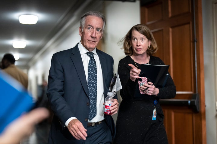 House Ways and Means Committee Chairman Richard Neal, D-Mass., arrives as House Democrats and their new leadership meet to choose ranking members for committees as they assume the minority in the new Congress, at the Capitol in Washington, Dec. 6, 2022. The Democratic-controlled House Ways and Means Committee is expected to vote Tuesday on whether to publicly release years of Trump’s tax returns — returns that Trump has tried desperately to shield.