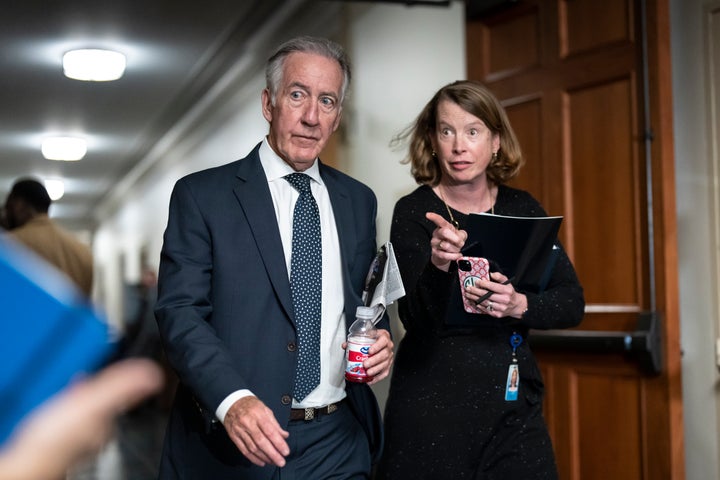 House Ways and Means Committee Chairman Richard Neal, D-Mass., arrives as House Democrats and their new leadership meet to choose ranking members for committees as they assume the minority in the new Congress, at the Capitol in Washington, Dec. 6, 2022. The Democratic-controlled House Ways and Means Committee is expected to vote Tuesday on whether to publicly release years of Trump’s tax returns — returns that Trump has tried desperately to shield. 