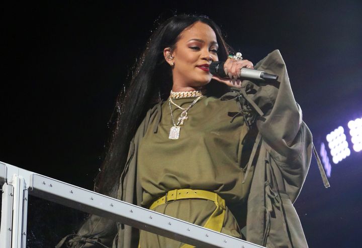 Rihanna performing at the Made In America festival in 2016